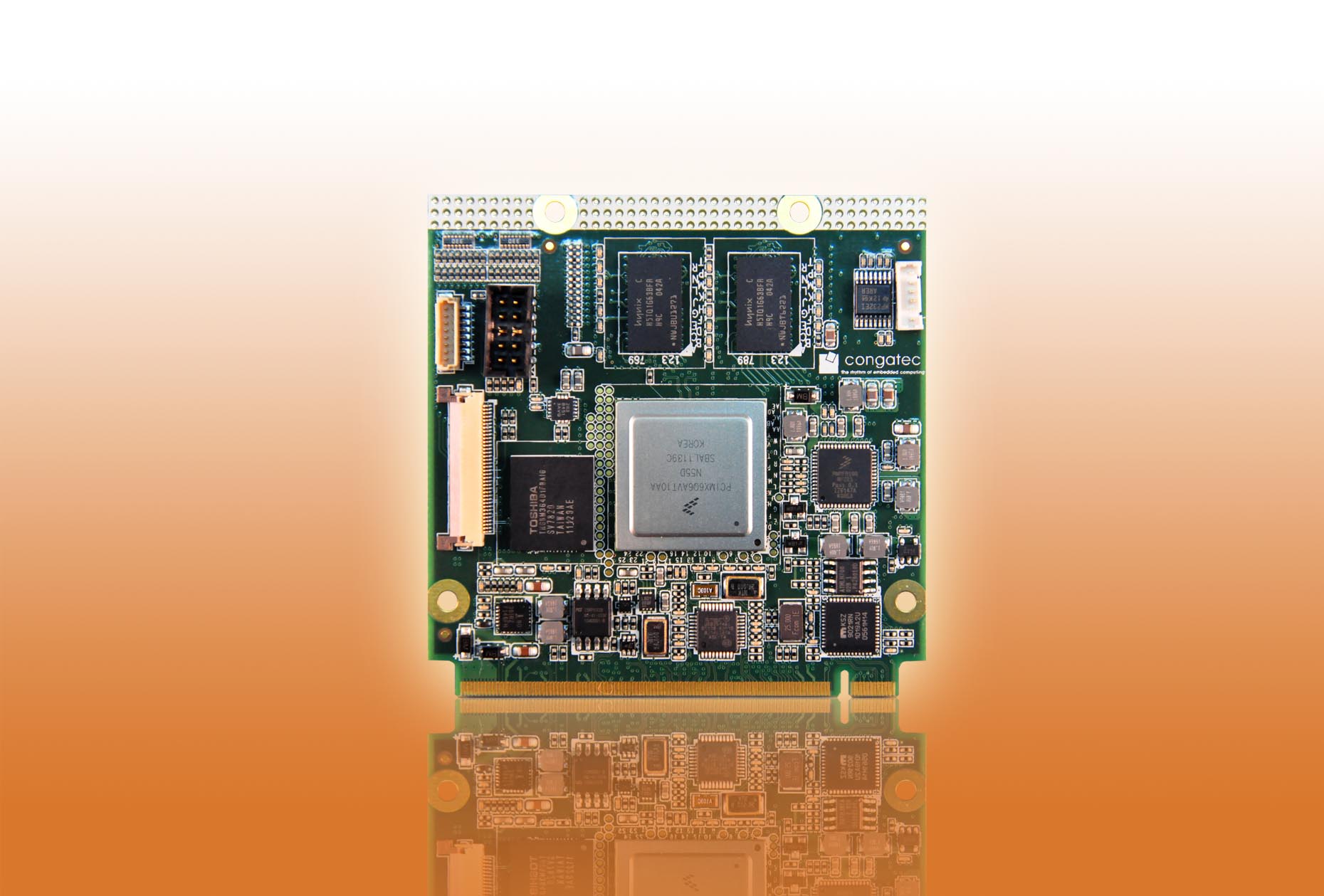 Figure 1: The conga-QMX6 Qseven ARM module with Freescale i.MX6 processor